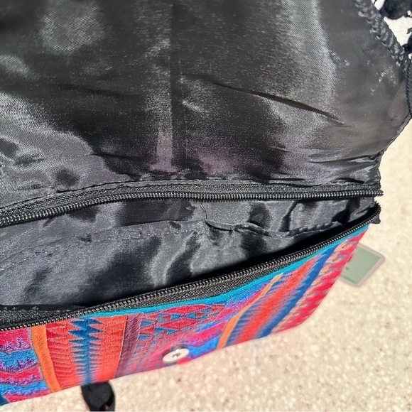 Ethnic Boho Crossbody Bag Handmade Embroidery Tassels Chic Vibrant Colorful NEW - Picture 10 of 16